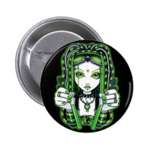 "Vivian" Cybergoth Dark Industrial Fae Button