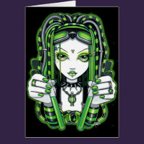 "Vivian" Cybergoth Dark Industrial Fae Card cards