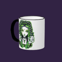 "Vivian" Cybergoth Dark Industrial Fae Mugs mugs
