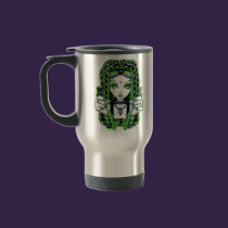 "Vivian" Cybergoth Dark Industrial Fae Travel Mug mugs