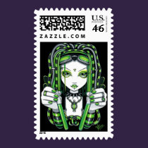 "Vivian" Cybergoth Dark Industrial Fairy Postage postage
