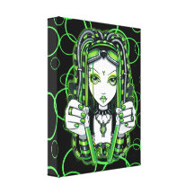 "Vivian" Cybergoth Fairy Wrapped Canvas Print