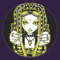 "Vivian" Lemon Cyber Goth Fairy Art Stickers