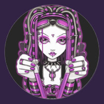 "Vivian" Pink Cyber Goth Fairy Stickers stickers