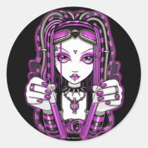 vivian, cyber, goth, pink, cyberpunk, gothic, fairy, faery, faerie, fae, fantasy, art, myka, jelina, mika, faeries, Sticker with custom graphic design