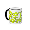 vivid branch with flowers mugs