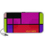 Vivid color blocks pattern with your name iPod speaker