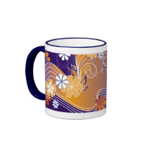 vivid floral design mugs
