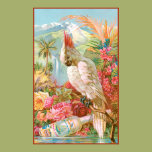 Vivid Flowers and a Cockateil Posters