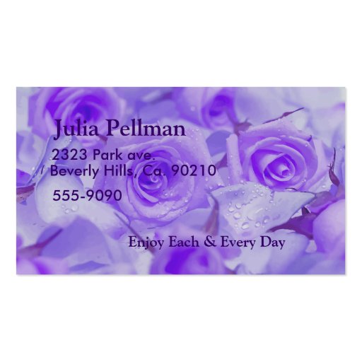 Vivid Lavender Roses Business Card Templates