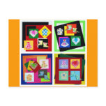 Vivid Origami Art Postcard