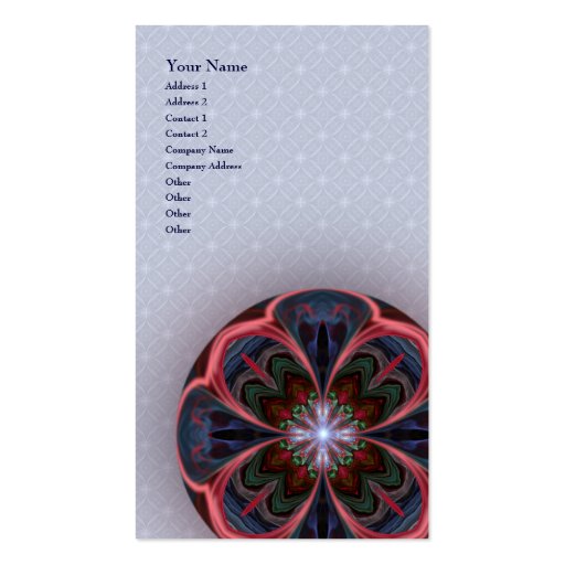Vivid Petals Mandala - Vertical Business Card (front side)