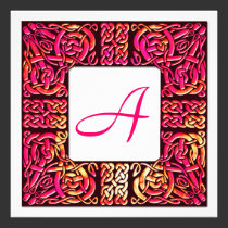 Vivid Rose Celtic Monogrammed Wedding Invitation invitations