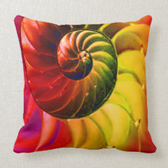 Vivid Seashell Swirly In Techno Color Pillows
