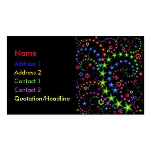 vivid star composition business card template (front side)