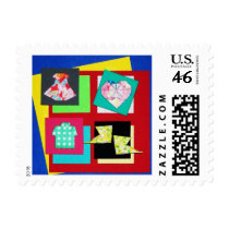 Vivid USA Origami Art Postage Stamps by babybunnyusa Vivid USA Origami Art Postage Stamps