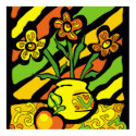 vivid vase with flowers posters