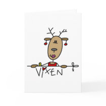 Vixen Reindeer Christmas Tshirts and Gifts cards