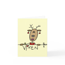 Vixen Reindeer Christmas Tshirts and Gifts cards