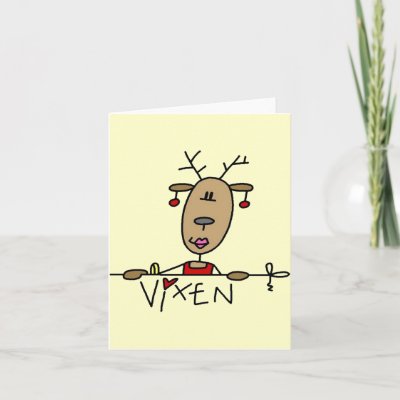 Vixen Reindeer Christmas Tshirts and Gifts Greeting Cards