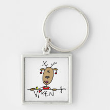 Vixen Reindeer Christmas Tshirts and Gifts Key Chains