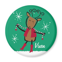 Vixen Reindeer Custom Magnet by pinkinkart Vixen Reindeer Custom Magnet