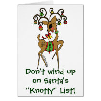 Vixen / Santa's "Knotty" List Greeting Cards
