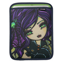 Vixie Vampire Black Cat iPad Sleeve Hannah Lynn