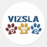 VIZSLA Dad Paw Print 1 Round Sticker