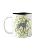 Vizsla Dog Design (lime & slate) mugs