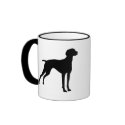 Vizsla Dog Silhouette (black) mugs by dogsandhorses Vizsla Dog Silhouette (black) mugs