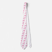 Vizsla Dog Silhouette (pink) Neck Ties