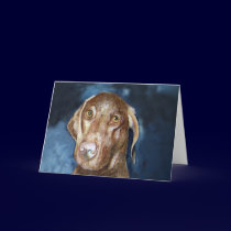 Vizsla Greeting Card with matching Postage Stamp