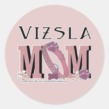 Vizsla MOM Round Sticker