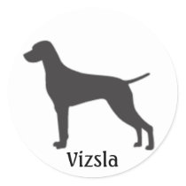 Vizsla Silhouette Round Sticker