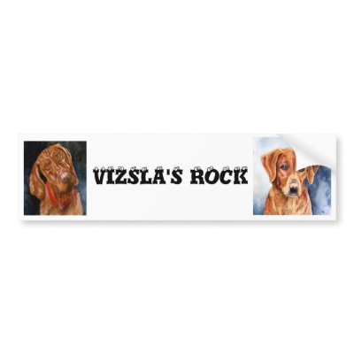 VIZSLA'S ROCK, Bumper Sticker by artbyjolyn