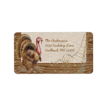 Vntage Font Thanksgiving Greeting Antique Postcard Custom Address Labels