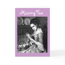 Vntage Image of Lady Sewing Greeting Card