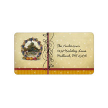 Vntage Vineyard Harvest Scene Antique Postcard Personalized Address Labels