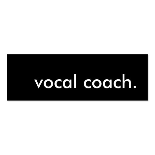 vocal coach. business card template