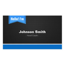 Vocal Coach - Hello Contact Me Business Cards