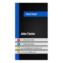 Vocal Coach - Modern Stylish Blue Business Cards