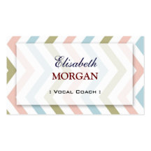 Vocal Coach - Natural Graceful Chevron Business Card Templates
