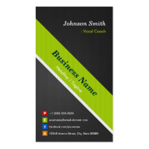 Vocal Coach - Premium Black and Green Business Card Templates