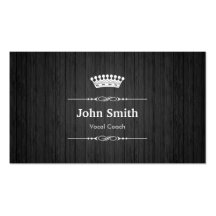 Vocal Coach Royal Black Wood Grain Business Card Templates