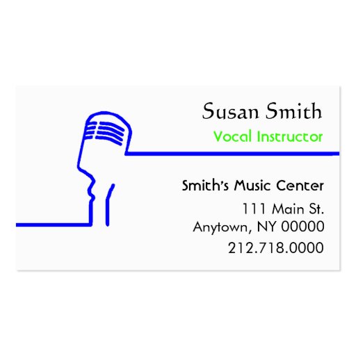 Vocalist Business Card (front side)