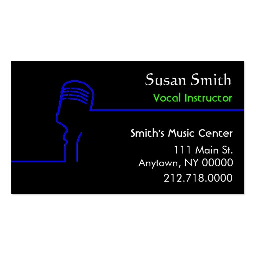 Vocalist Business Card (front side)