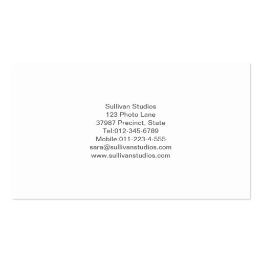 Vocalist Business Card Dandelion Closeup (back side)