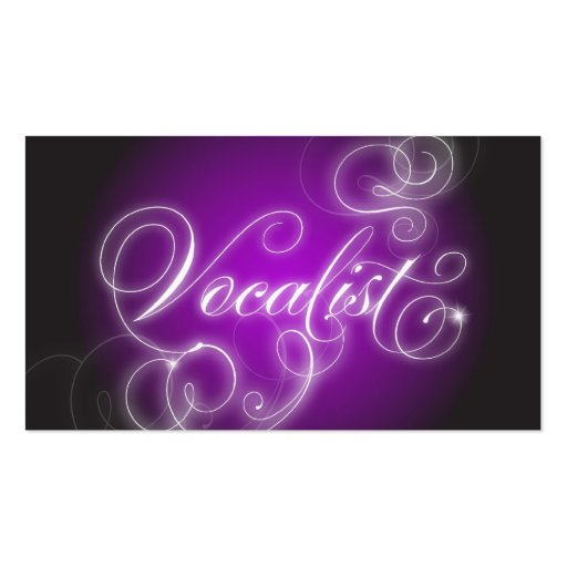 Vocalist Business Card Elegant Flourish Glow