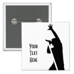 Vocalist Silhouette Pinback Buttons